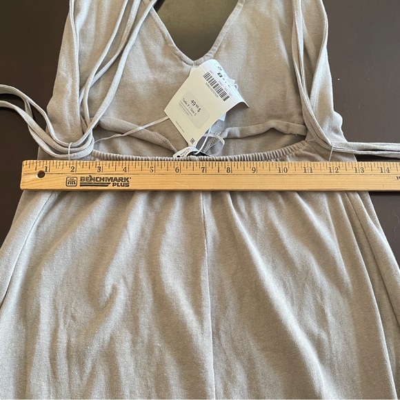 ZARA NWT Boho Beachy Backless Maxi Dress S Taupe Tassel Fringe Detail Minimalist - Picture 10 of 16